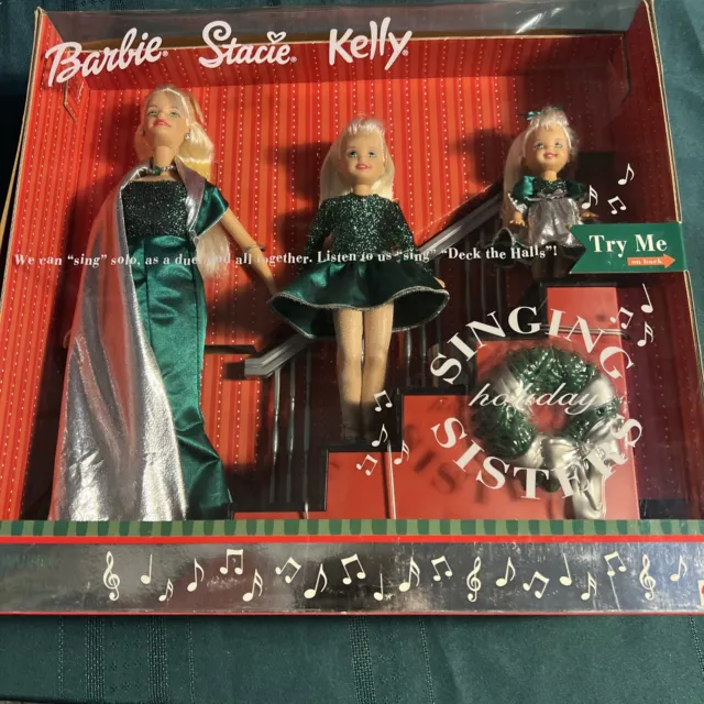 2000 Barbie Stacie Kelly Holiday Singing Sisters Doll Set #26260 L1041