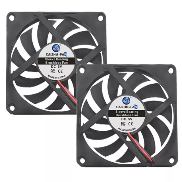 4x Gehäuse Lüfter 80 mm leiser Lüfter Case Fan Schwarz PC Kühler 5v/12v/24v