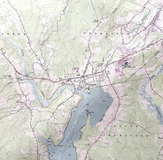 Map Thomaston Maine 1973 Topographic Geological Survey 1:24000 27 x 22" TOPO9