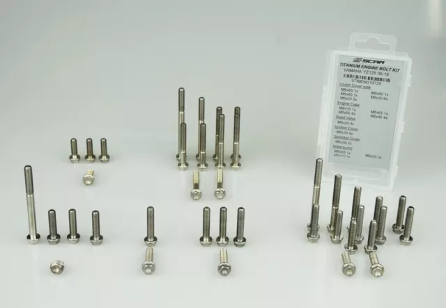 SCAR Kit de tornillos de titanio para motor