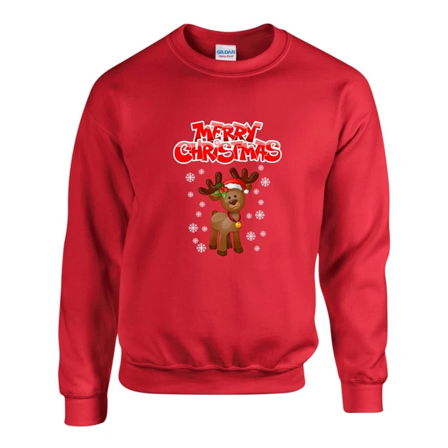 Deer Merry Christmas Jumper Funny Santa Ugly Xmas Day Gift Sweatshirt Unisex Top