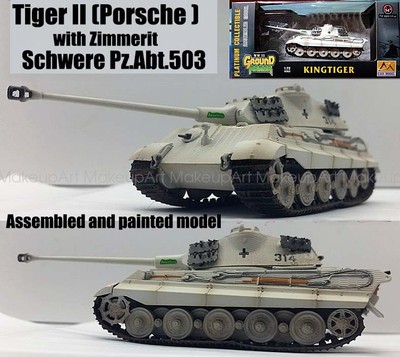 WWII German Tiger II Porsche Schwere PzAbt 503 1/72 Tank no diecast Easy model
