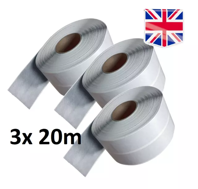 3x 20m BUTYL Wasserdicht Tankband einseitig 100 mm breit x 0,8 mm dick 0318