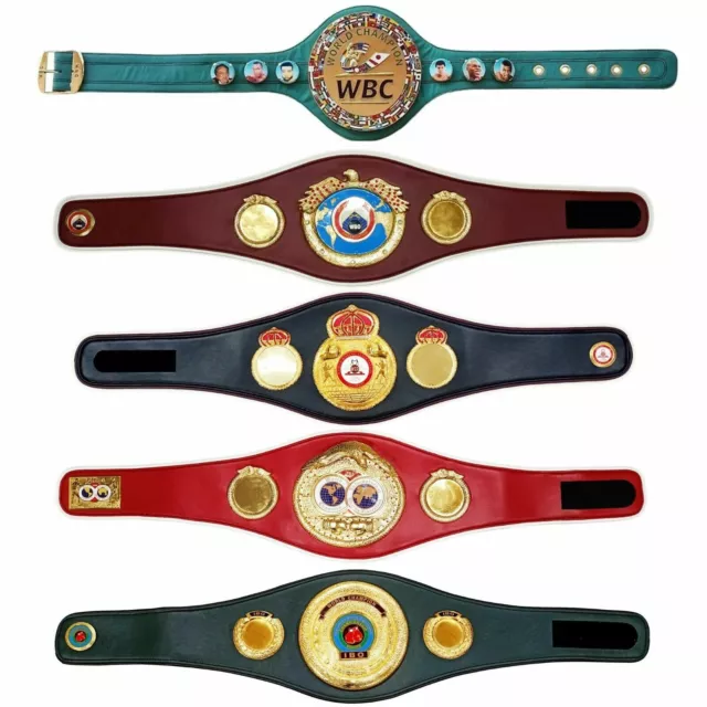 WBC, IBF, IBO, WBO, WBA Set of All boxing Championship Title Belts Adult Size 3D