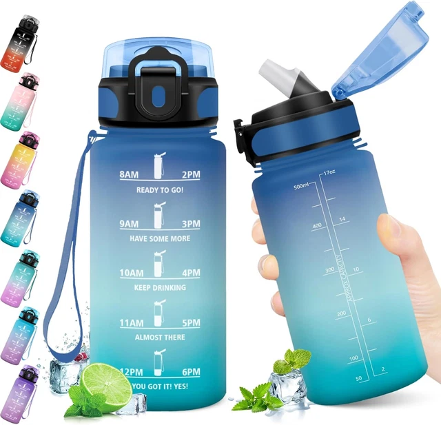 Grsta Gourde Isotherme 500ml Enfant - Sans BPA, Anti-Fuites, Paille, Garde Chaud 12h/Froid 24h