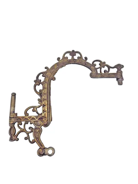 Antique Victorian Ornate Metal Architectural Salvage Pc Hanger Brass Gold Tone