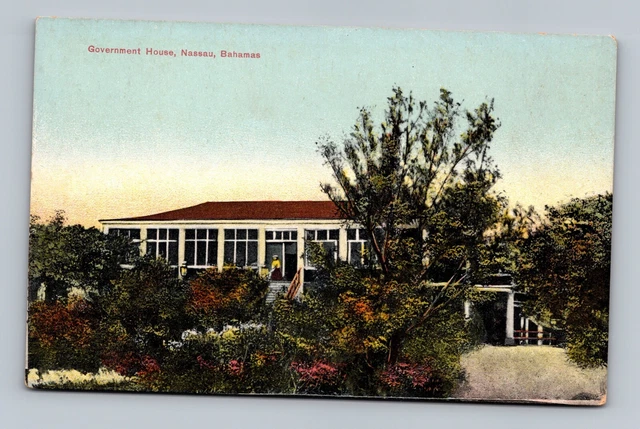 Nassau Bahamas Nice Old View Of The Government House Postcard (E-43)