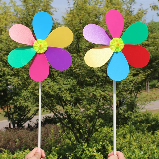 Sechs Farbige Windmühle Kinder Spielset Gartenparty Windrad Colorful Plastik