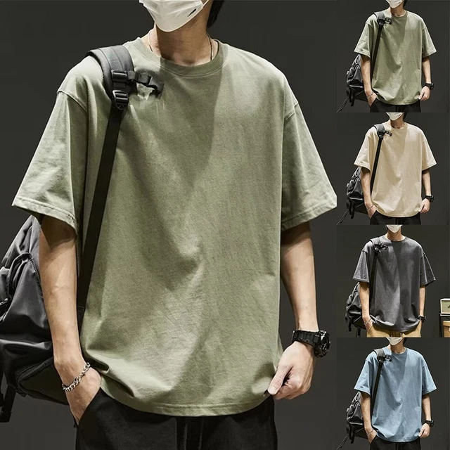Camicia uomo Basic sciolto uomo maniche corte t shirt top crew neck oversize tee