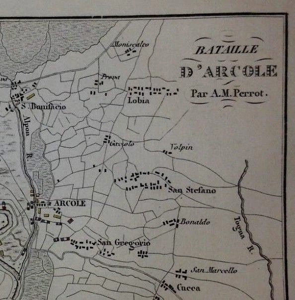 HISTOIRE NAPOLEON CARTE DE LA BATAILLE D'ARCOLE ( gravure datant de ...