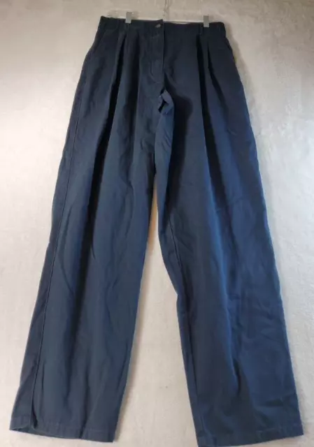 Woolrich Pants Womens Size 16 Navy 100% Cotton Pockets Belt Loops Straight NWT