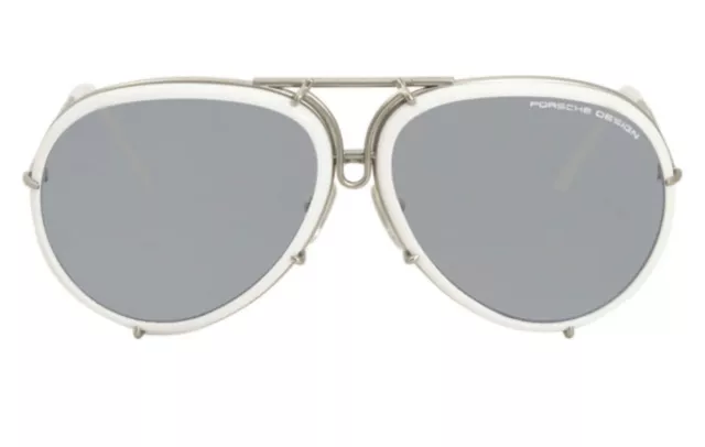 PORSCHE DESIGN SUNGLASSES P'8613 61 mm White Aviator P8613-C-6114-135 ...