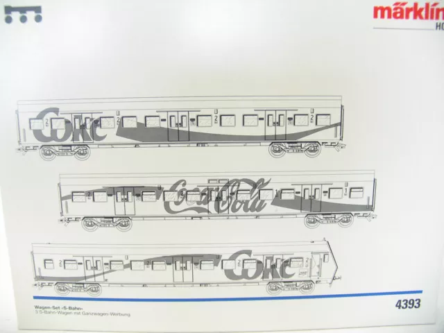 MÄRKLIN H0 4393 Wagen-Set S-Bahn "COCA COLA" Ganzwagenwerbung   in OVP  KR9766