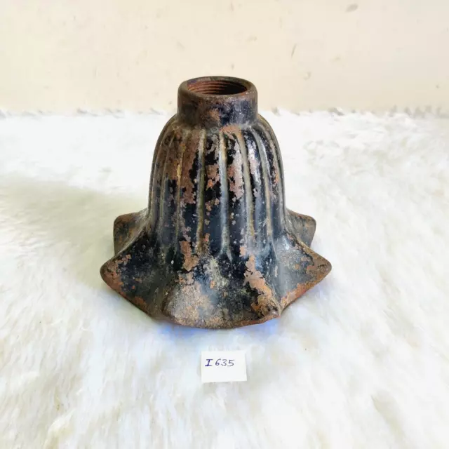 19c Antique Floral Cast Iron Electric Lamp Shade Rare Decorative Collectible 635 2