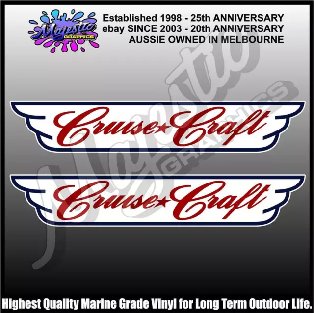CRUISE CRAFT - 450mm x 80mm x 2- PAIR - BOAT DECALS