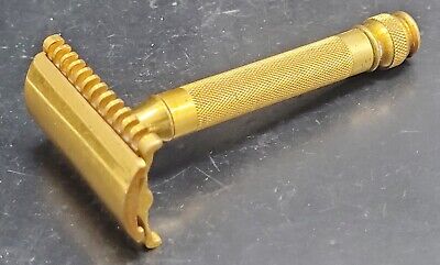 Vintage 1930's Gillette NEW Long Comb DE Safety Razor Gold