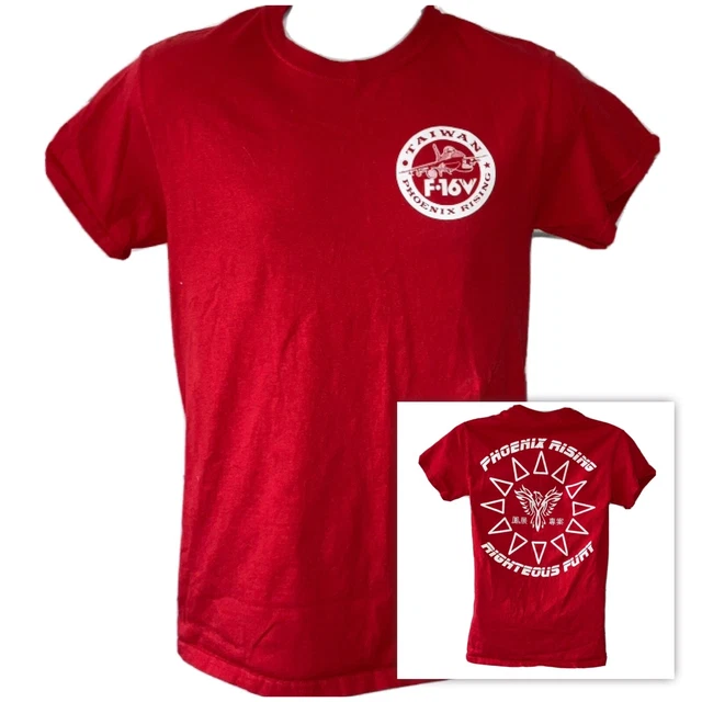 TAIWAN PHOENIX RISING F-16 VIPER Men’s Small T Shirt RIGHTEOUS FURY
