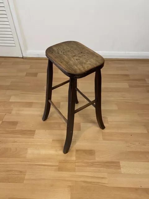 Stunning Antique Rustic Wooden Bentwood Kitchen Stool Bar Stool Country Stool