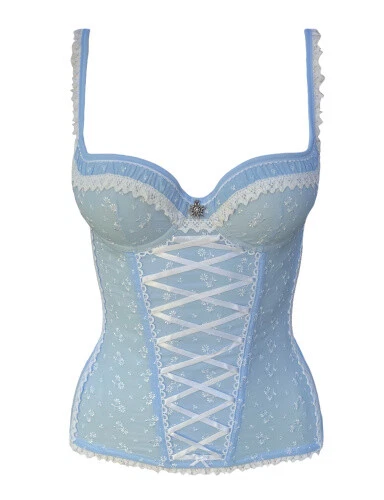 Triumph Push-up Corsage Dirndl Dream CRS 70B azzurro bianco nobile NUOVO