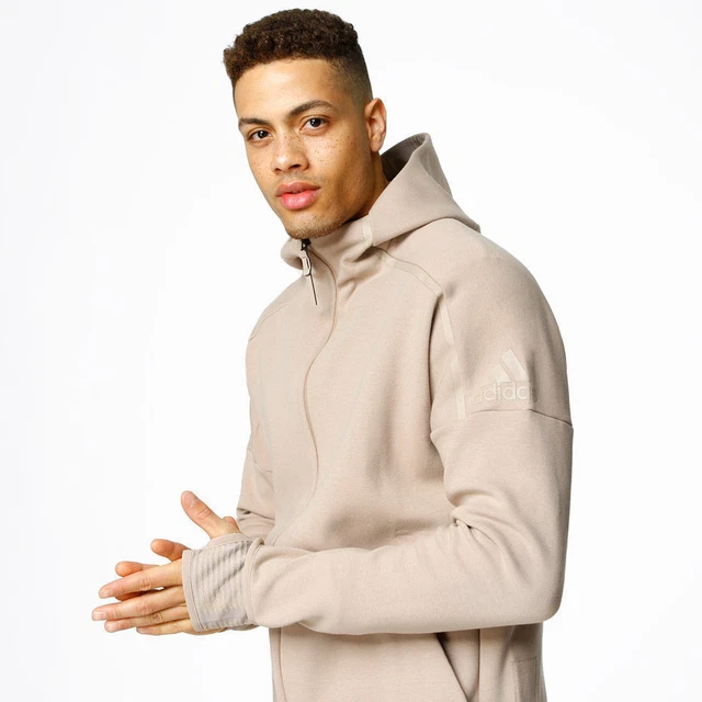 ADIDAS ZNE 2 Pulse Hoodie Top Beige Creame Size S M Small Medium