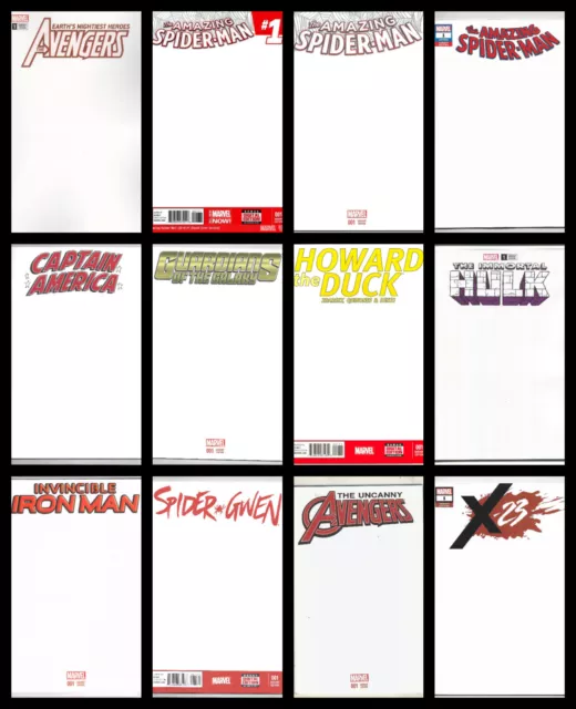 Spider-Man Spider Gwen Avengers Captain America Iron Man Blank Sketch Variant Nm