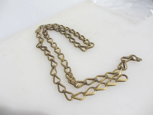 Victorian Brass Lighting Picture Hook Chain Hanger Light Old Antique Vintage 47"