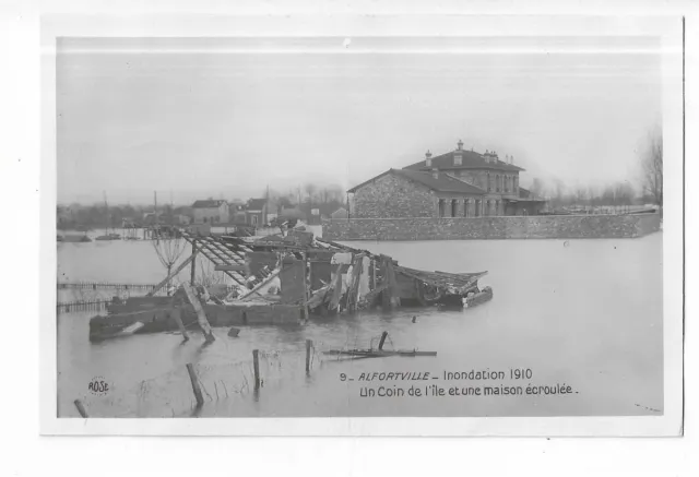 94  Alfortville  Inondation 1910  Un Coin De L Ile Et Une Maison Ecroulee