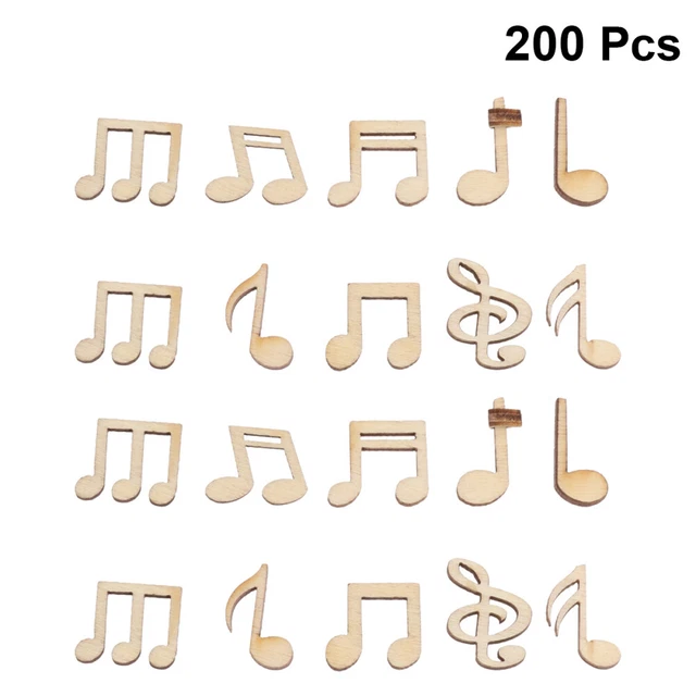 200 piezas DIY Doodle Juguete Aprendizaje Nota Musical Diseño Disco de Madera Natural