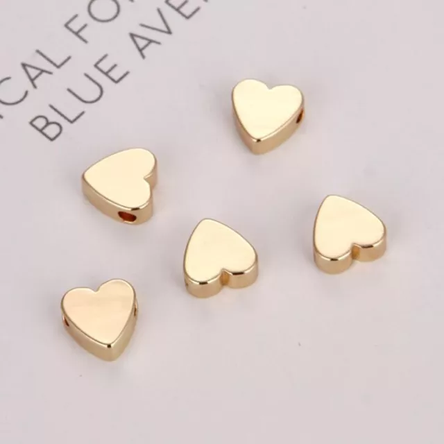 70 Pcs Golden Peach Heart-Shaped Spacer Beads Loose Bead DIY Necklace BraceF.fr