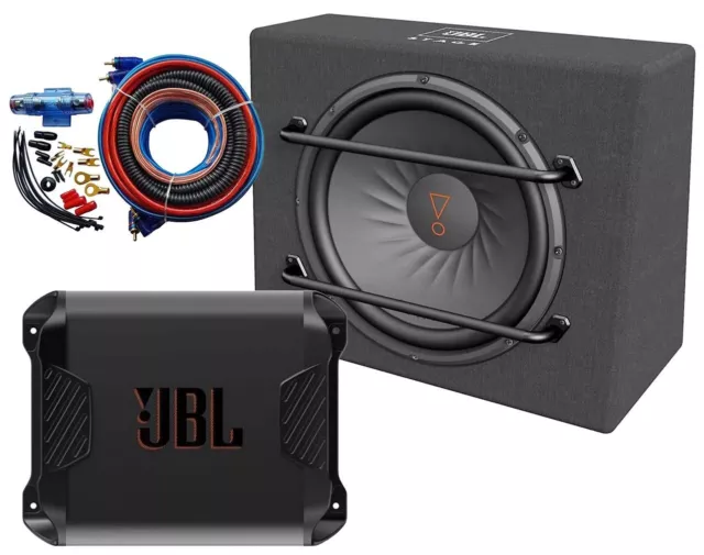 JBL Basspaket Auto Subwoofer 2Kanal Endstufe Kabelset 1000 Watt Bass Komplettset