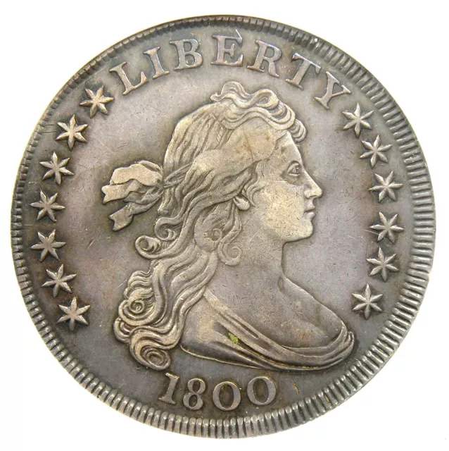 1800 Draped Bust Silver Dollar $1 Coin - Certified ANACS VF35 - Rare Coin!