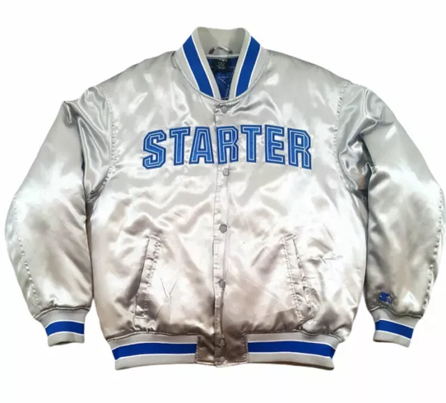 RARE STARTER Dallas Cowboys Tony Romo 9 Bomber Jacket, XL Silver Blue Cowboys