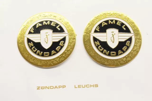 2 x Zündapp FAMEL Tankemblem 64mm 517-20.142 GTS KS 50 Super Sport 515 517
