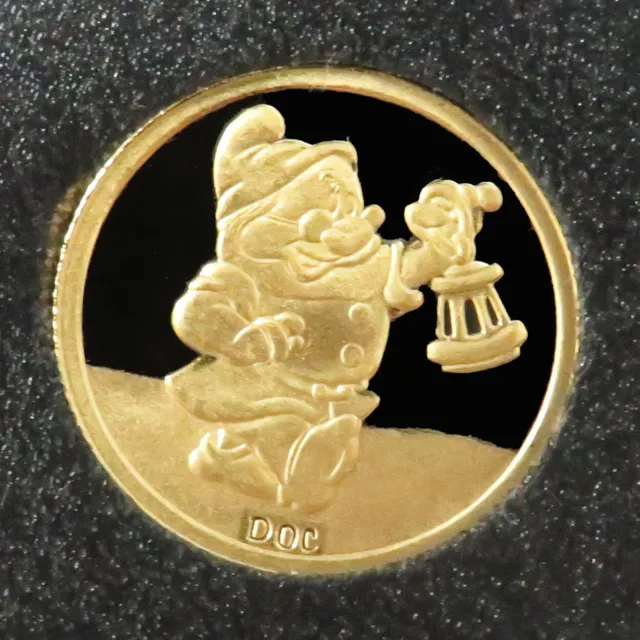 1987 Gold Disney Snow White "Doc" 1/4 Oz Gold Coin