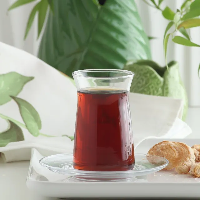 Vasos y platillos de té turco premium, juego de 12, perfectos para fiestas...