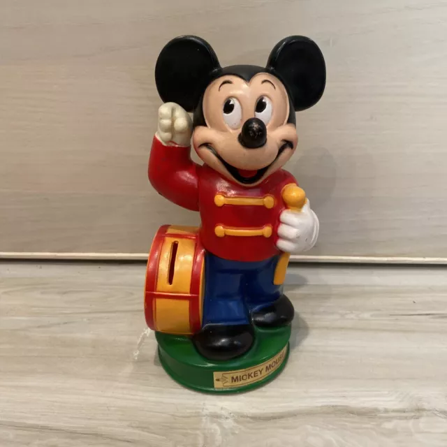 Vintage Mickey Mouse  Coin Banks-Drummer Plastic (missing Plug)