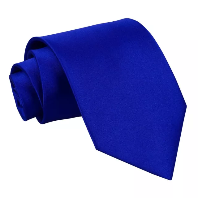 Royal Blue Tie Satin Plain Solid Mens Classic Wedding Necktie by DQT