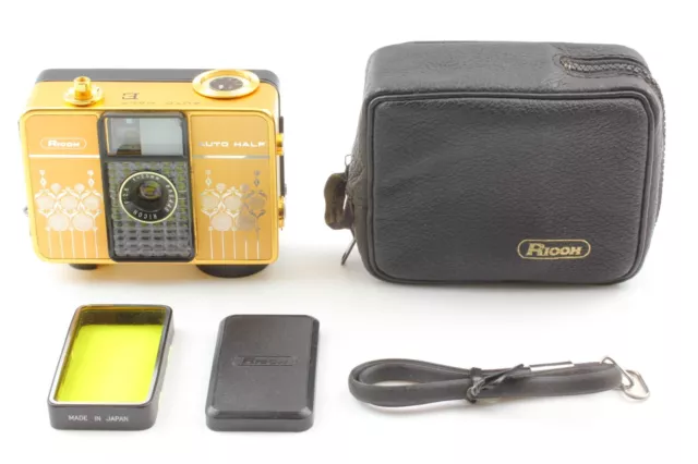 Rare !! [Near MINT in Case "King Gold"] Ricoh Auto Half E film Camera From Japan
