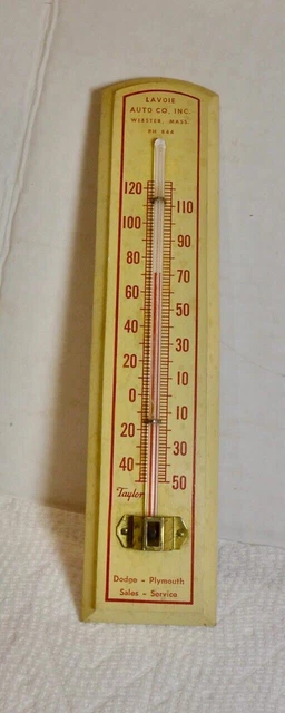 Vintage Lavoie Auto Plymouth Dodge Thermometer 1940'S Webster Mass Cars Mopar Ma