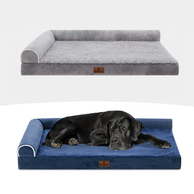 Orthopedic Bolster Dog Bed for Extra Large Dogs Memory Foam L-Shape Pet Dog beds