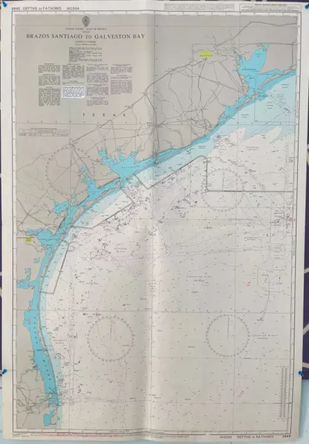 Admiralty 3849 BRAZOS SANTIAGO TO GLAVESTON BAY MARITIME NAUTICAL WALL Map Chart