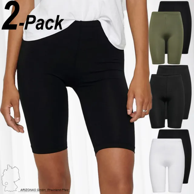 ONLY Women Mini Shorts Leggings 2-Pack Fitness Cycling Short Hotpants ONLVICKY