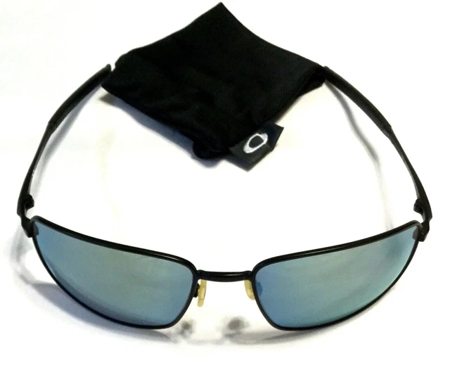 OAKLEY SQUARE WIRE II SUNGLASSES Matte Black w/ Gun Icons Emerald Iridium Lenses