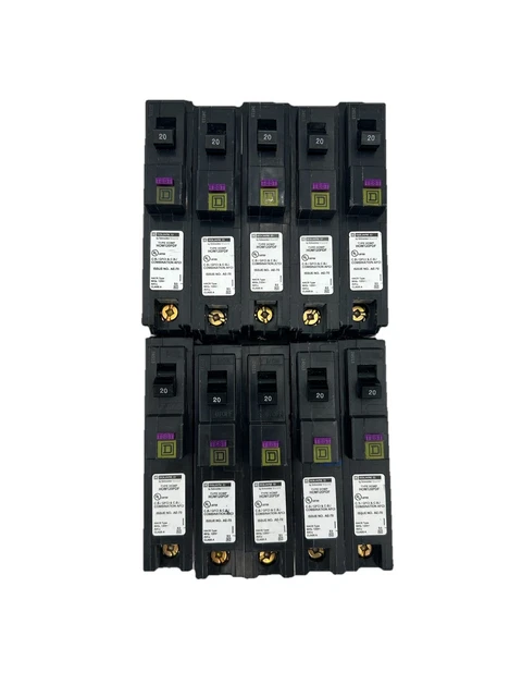 10-Pack QO115PAFGF QO 1-Pole 15A Dual Function AF/GF Plug-On Circuit Breakers