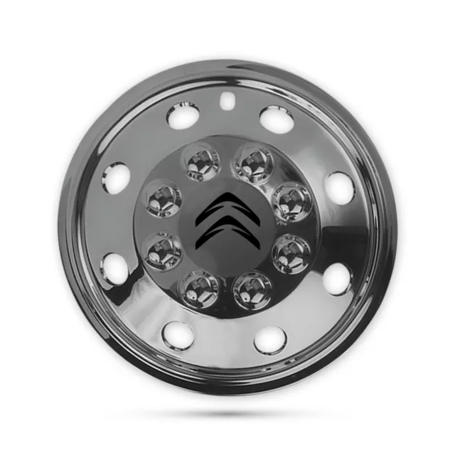 Per Citroen Relay Van 16"" 4x cromato finiture ruota piatto extra profondi tappi mozzo logo