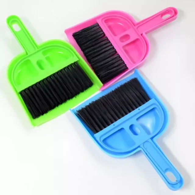 Mini Dustpan and Broom Set Portable Plastic Brush Set for Keyboard Table Desk