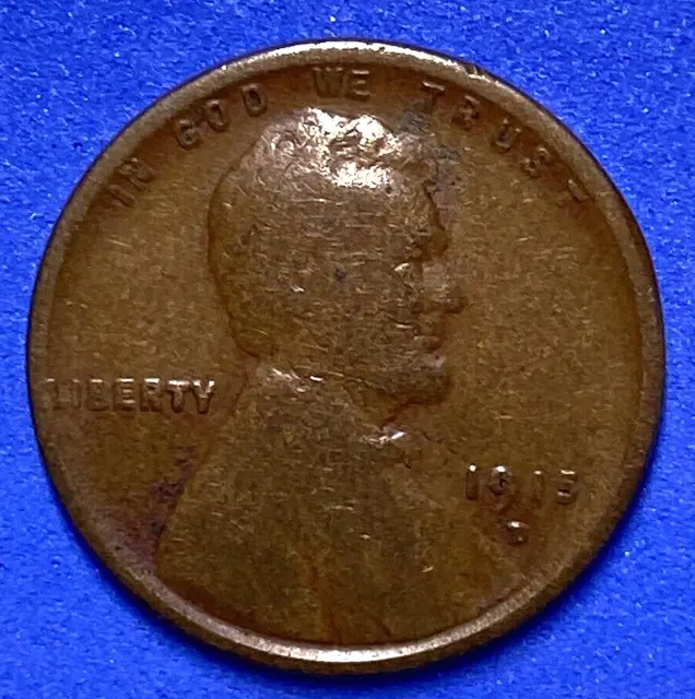 1915-D USA Lincoln Head One Penny - 1915 D Small US Wheat 1 Cent - FFF