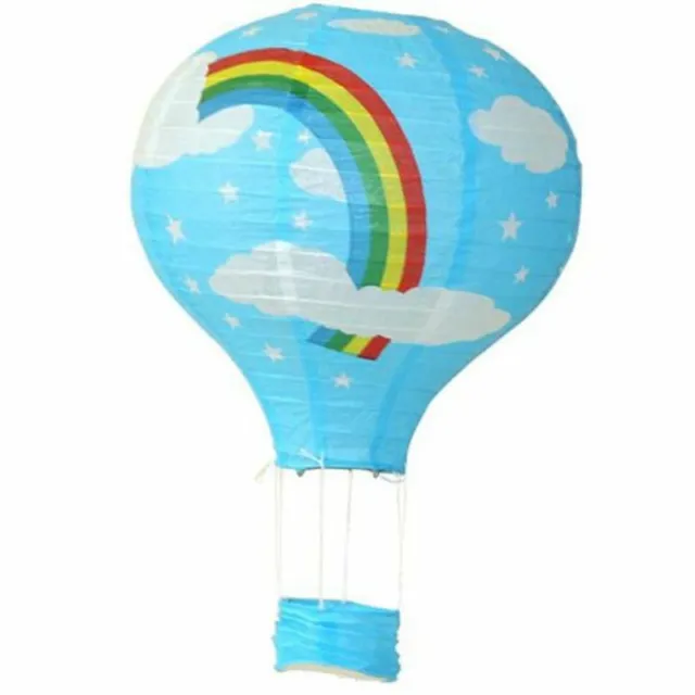 12'' Kids Rainbow Hot Air Balloon Paper Lantern Lampshade Ceiling Light Shade