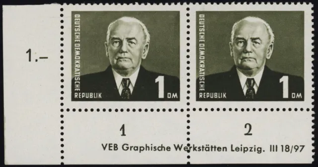 DDR 1953, MiNr. 342 ba II XI DZ, postfrisch, Befund Dr. Ruscher, Mi. 400,-
