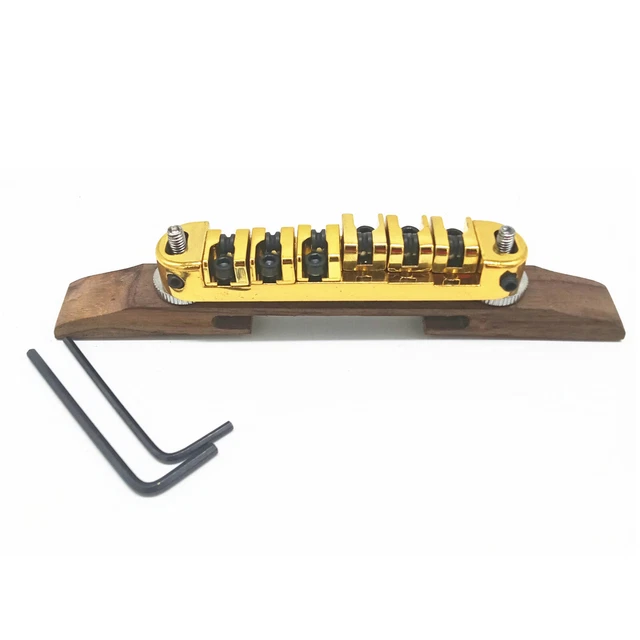 Archtop Jazz Guitar Roller Saddles Tune-O-Matic Bridge Rosewood Base with Wrench